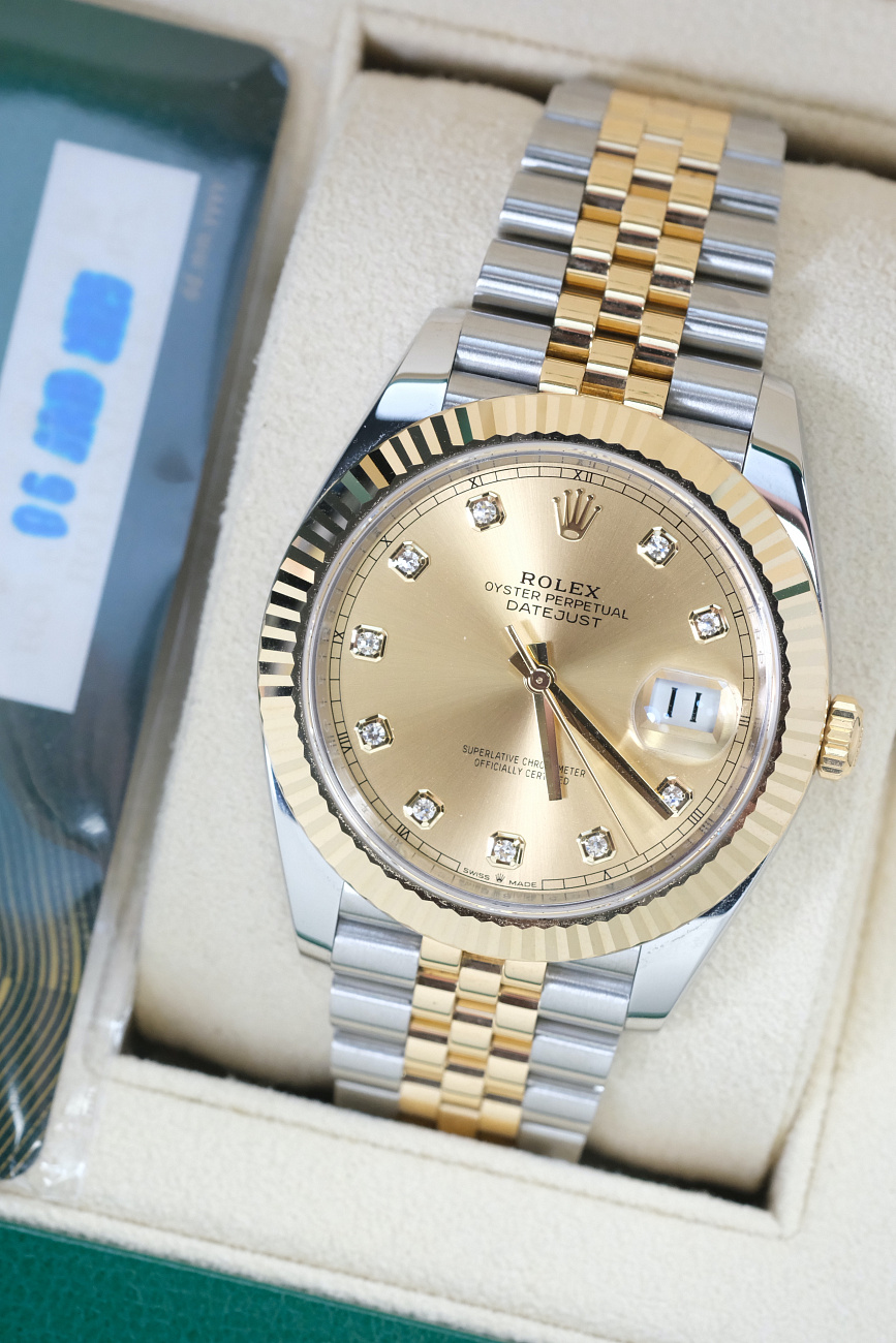 Часы Rolex  Datejust Ii 41 Mm Steel And Yellow Gold Diamond Index  126333