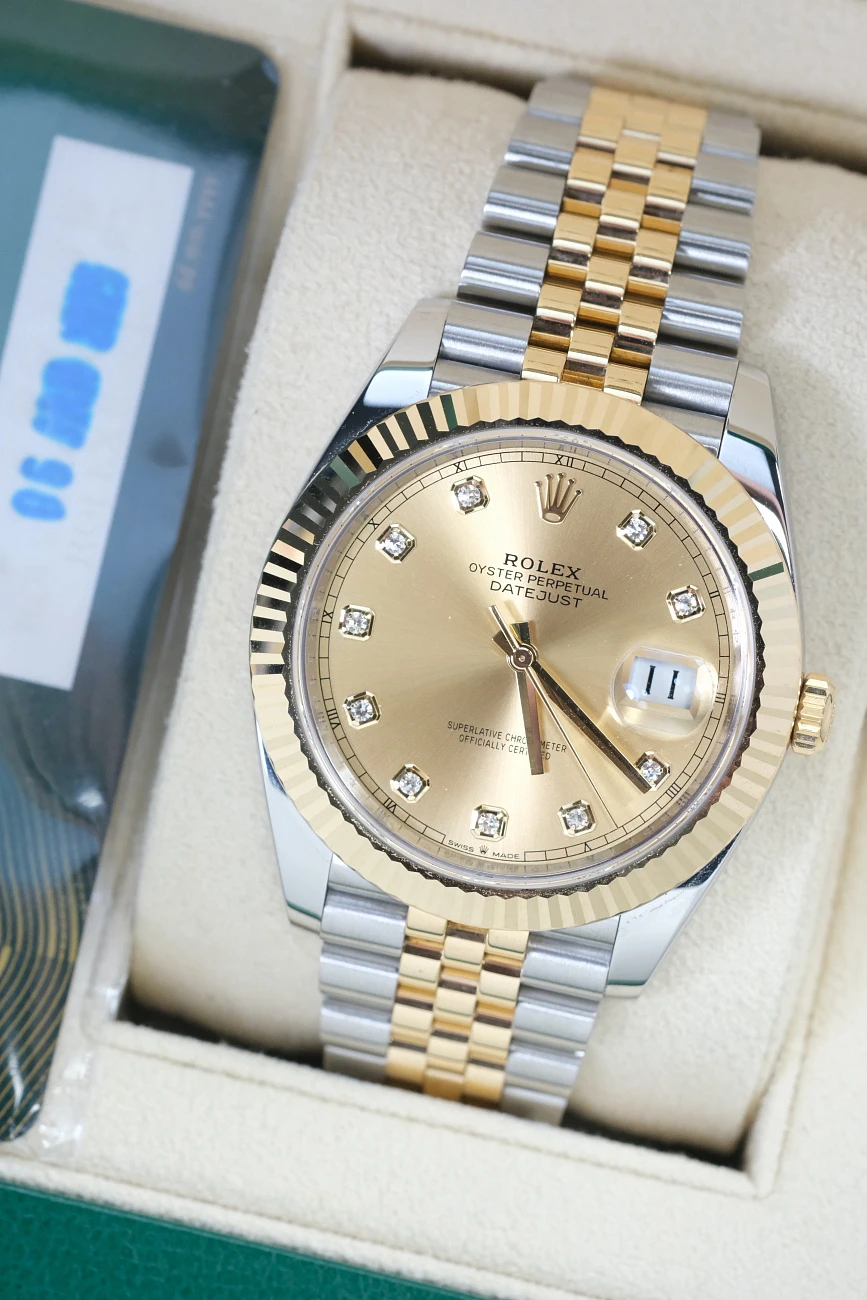 Часы Rolex  Datejust Ii 41 Mm Steel And Yellow Gold Diamond Index  126333