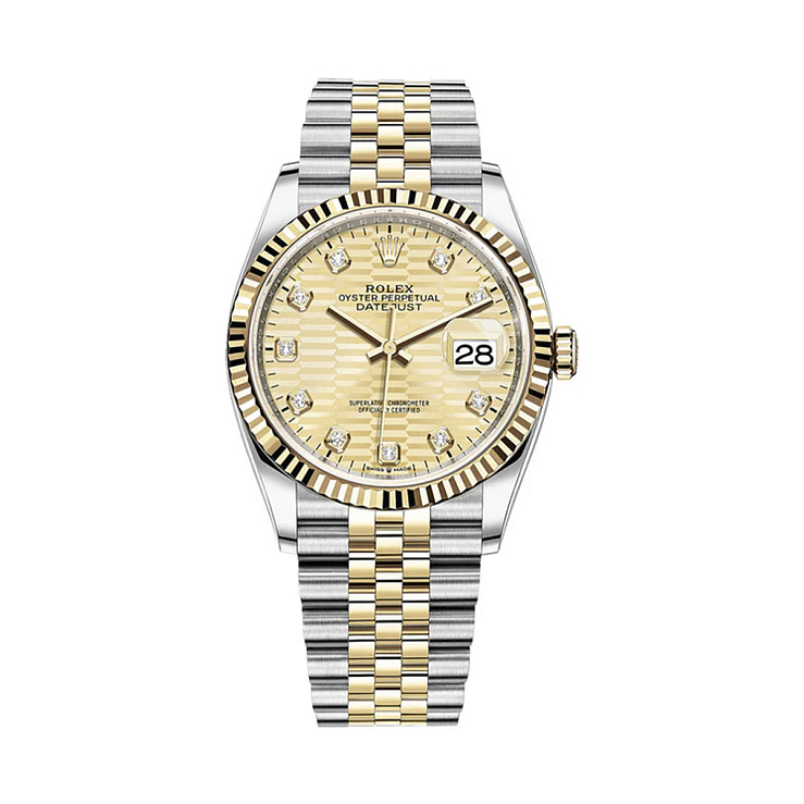 Часы Rolex  Datejust 36Mm Steel & Yellow Gold Motif Dial Diamond Index  126233