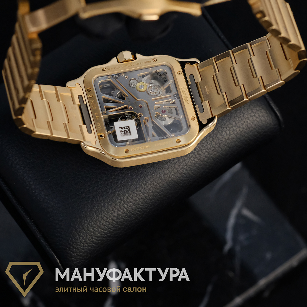 Часы Cartier  Large Rose Gold Santos De Cartier Skeleton  WHSA0016
