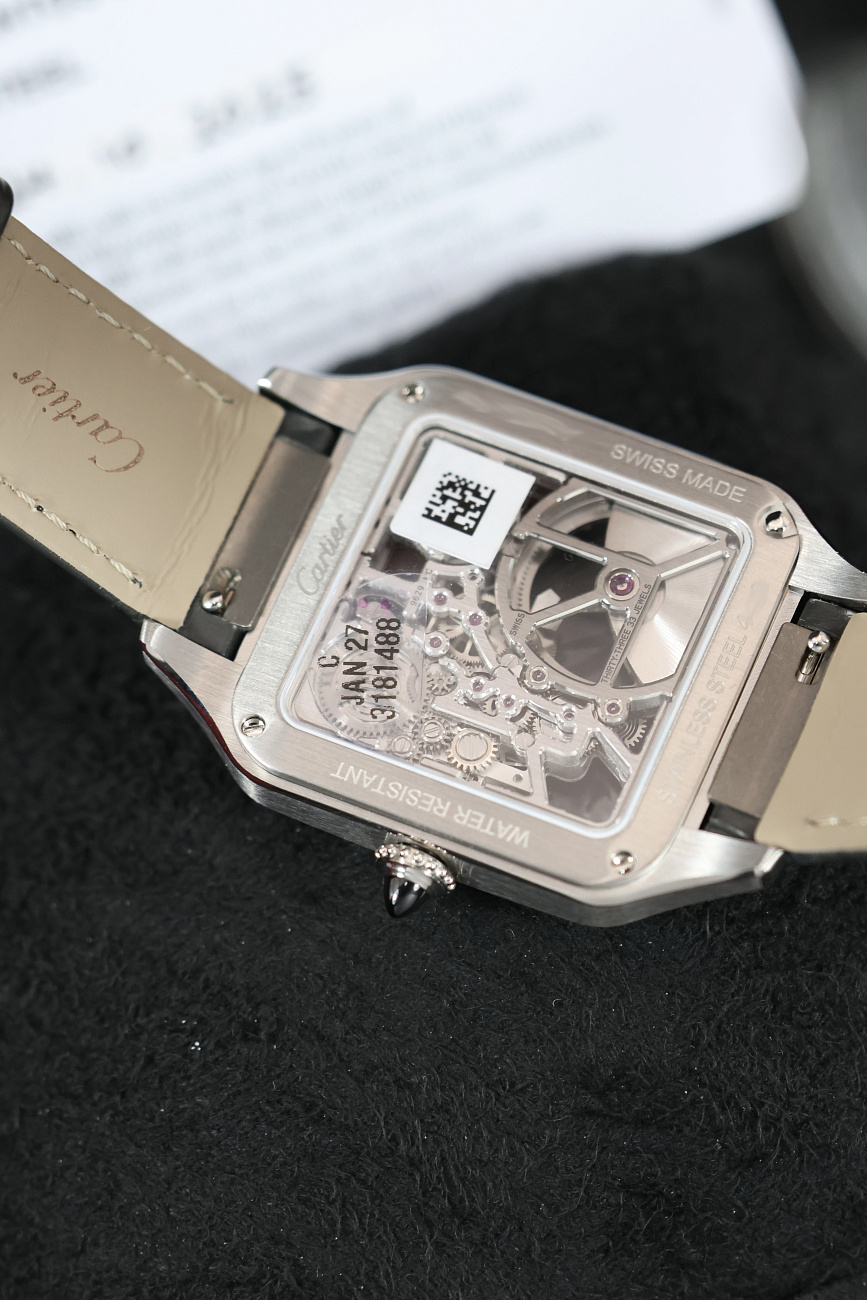 Часы Cartier  SANTOS-DUMONT SKELETON WATCH EQUIPPED WITH A MICRO-ROTOR  WHSA0032