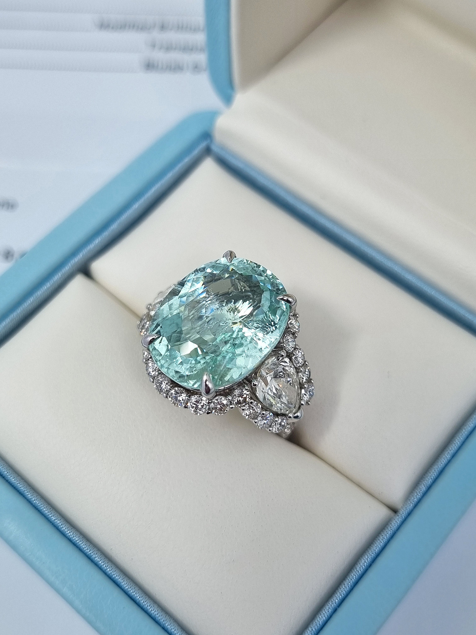 Украшение NO NAME  Кольцо С Турмалином &quot;Параиба&quot; 13,39 Ct.   