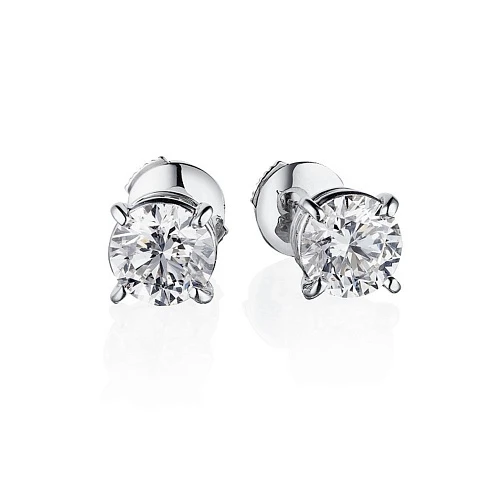 Украшение GIA  Серьги 1,00/1,00 ct. F/VVS2 "Round"   