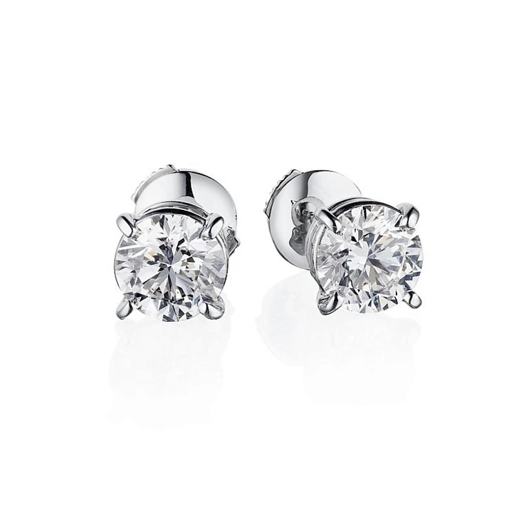Украшение GIA  Серьги 1,00/1,00 ct. F/VVS2 "Round"   