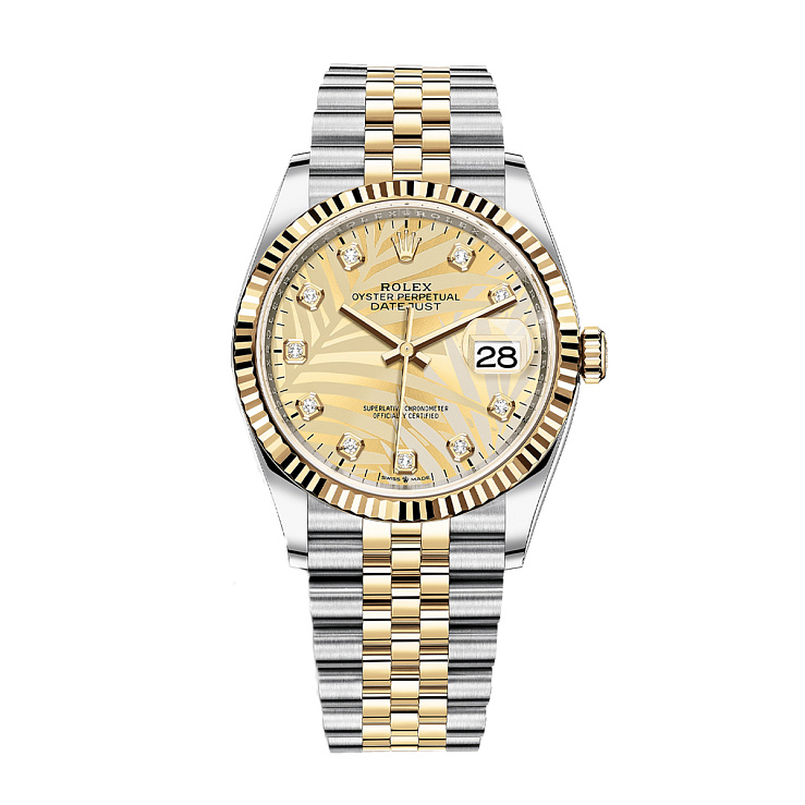 Часы Rolex  Datejust Champagne Palm Motif Diamond Dial 2023  126233-0043