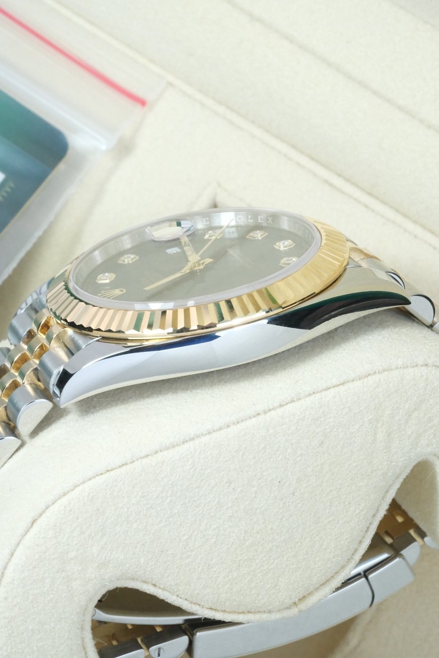 Часы Rolex  Oyster Perpetual Datejust Ii Steel And Yellow Gold Black Dial Diamond Index  126333