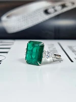 Украшение GRS GemResearch Swisslab  Кольцо с изумрудом 6,28 ct. (Colombia) Vivid Green   