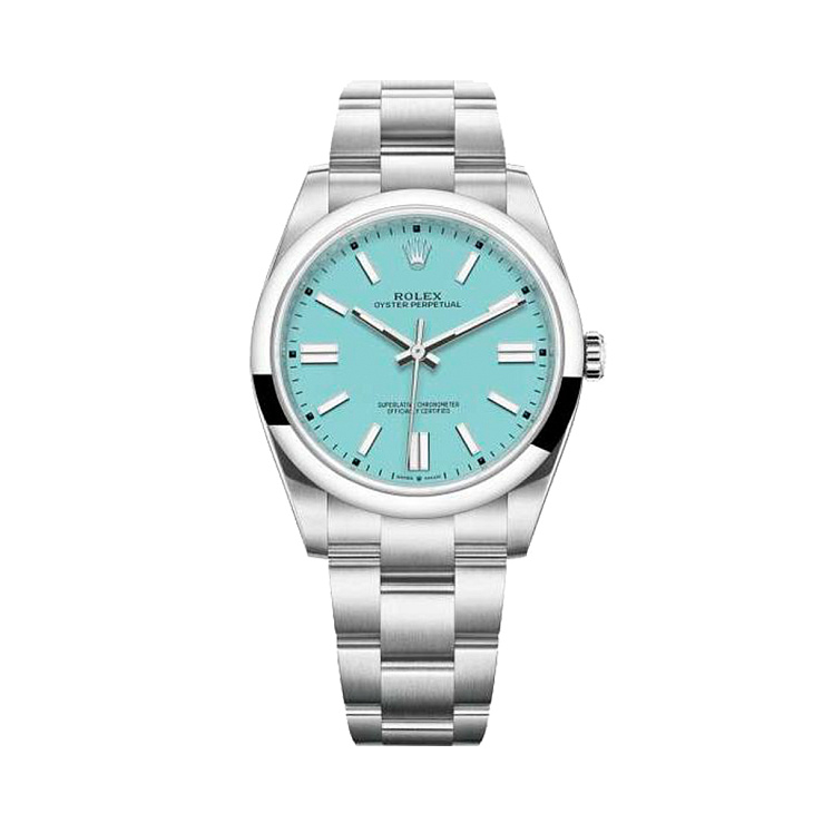 Часы Rolex  Oyster Perpetual 41 Mm Turquoise Tiffany Custom Dial Custom  124300-0006 FIX