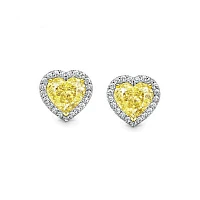 Украшение GIA  Серьги 2,01/2,01 ct. Y to Z/VS "Heart Diamonds"   