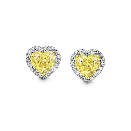 Украшение GIA  Серьги 2,01/2,01 ct. Y to Z/VS "Heart Diamonds"   
