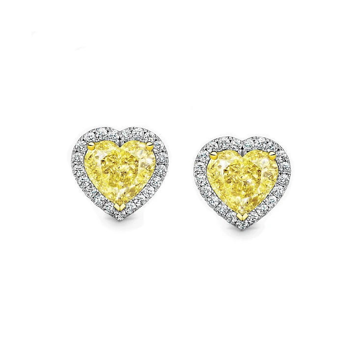 Украшение GIA  Серьги 2,01/2,01 ct. Y to Z/VS "Heart Diamonds"   