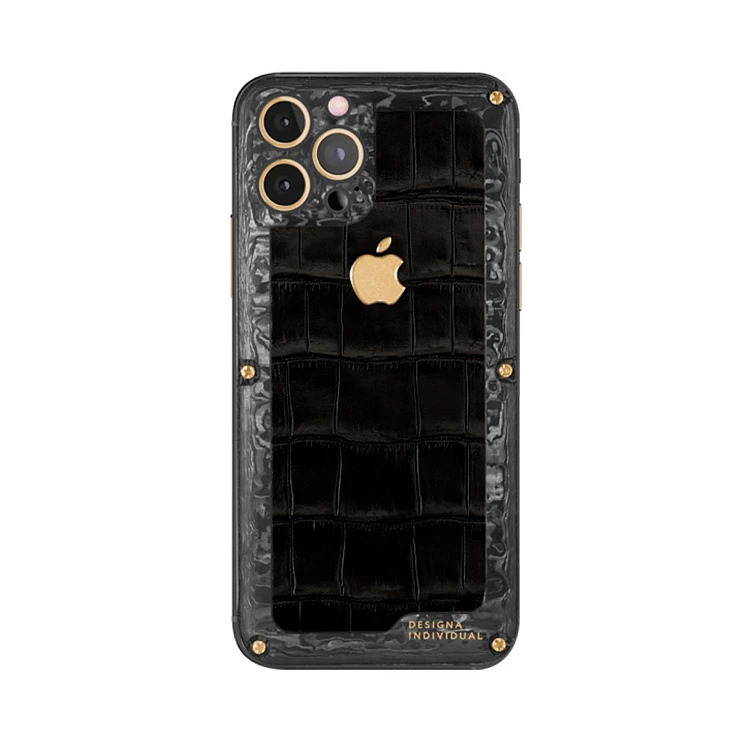 Кастомный Телефон Designa Individual  Leather Black «Y. Gold»  