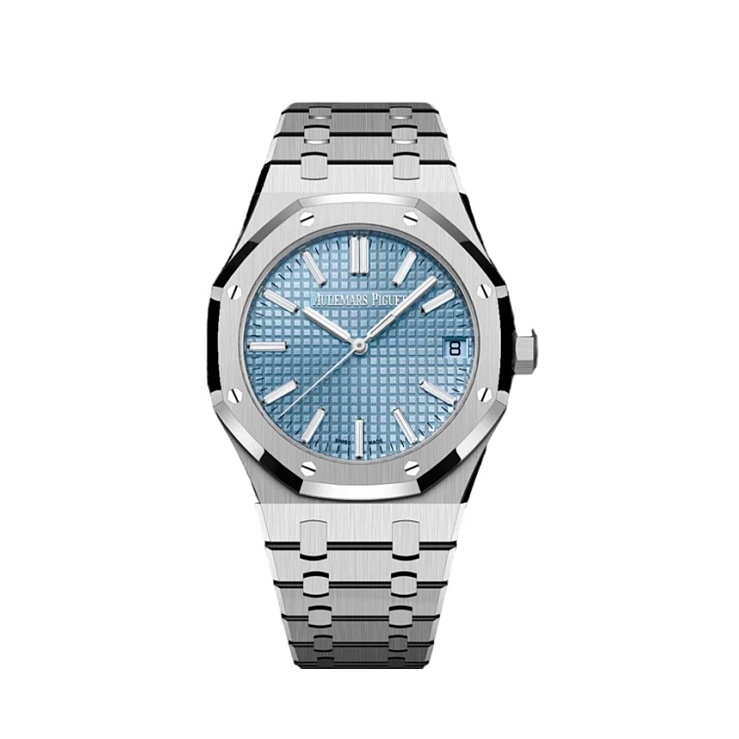Часы Audemars Piguet  Royal Oak Selfwinding 41mm Ice Blue And Baguettes Diamonds Dial Limited Edition  15510BC.OO.1320BC.01