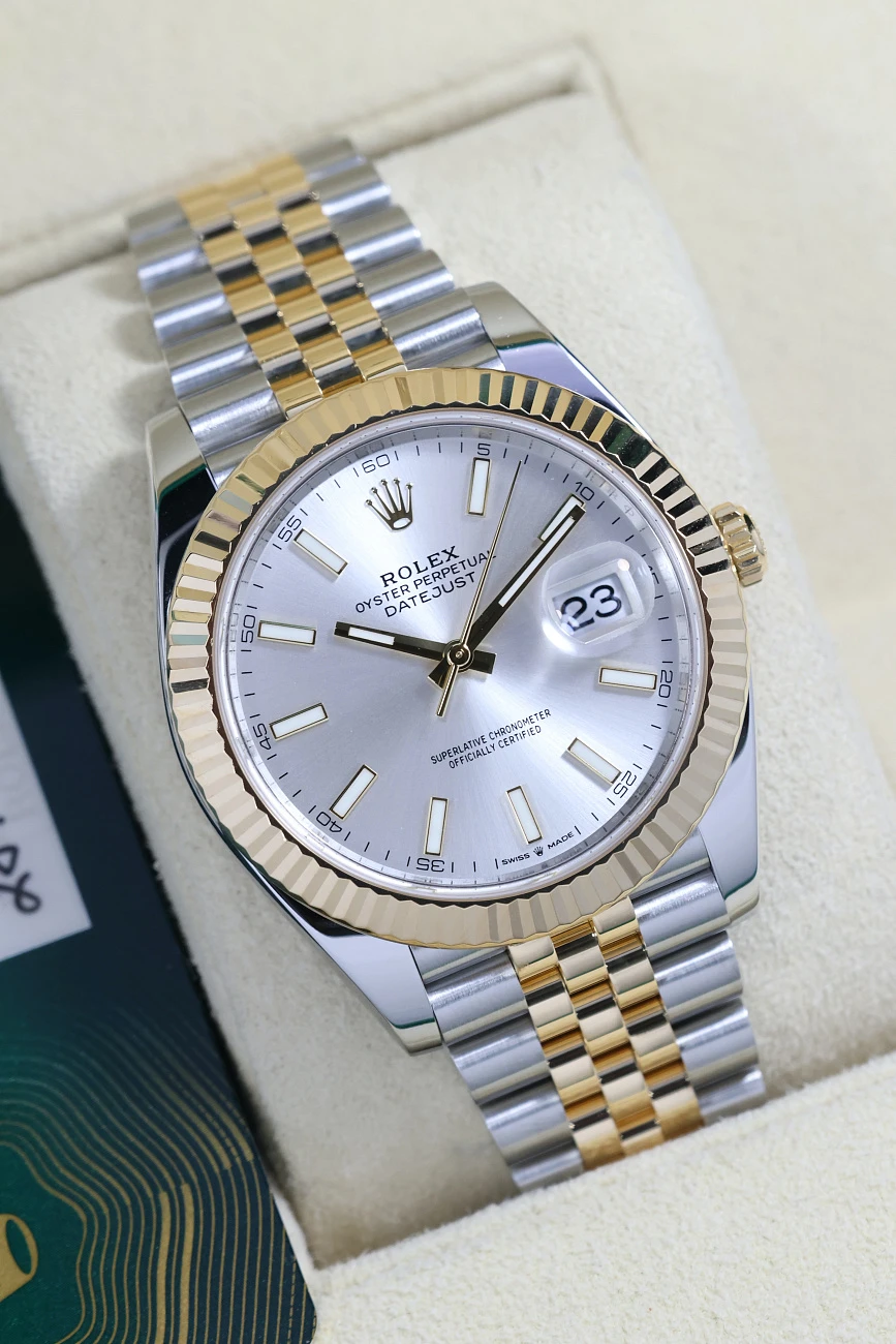 Часы Rolex  Oyster Perpetual Datejust Ii 41 Mm Steel And Yellow Gold Silver Dial  126333
