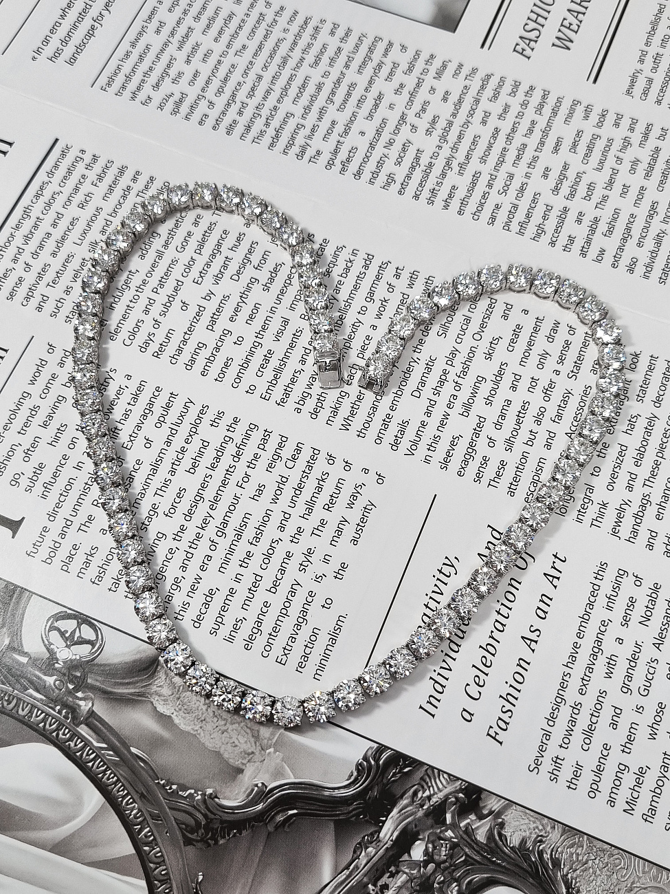 Украшение GIA  Diamond Tennis Necklace 65 сt. G/VS  (3 Excellent)   