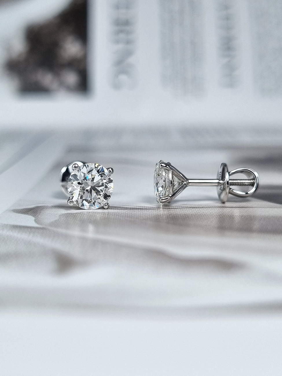 Украшение NO NAME  Серьги С Бриллиантами 1,00/1,03 Ct. H/Si1 (3 Excellent)   