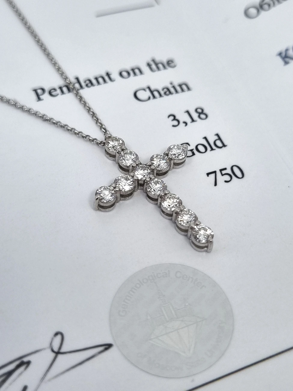 Украшение No Name  Крест с бриллиантами 0,77 ct.   