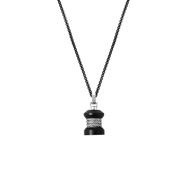 Украшение FRED  Force 10 Winch Small Model Necklace In Titanium And Steel  3B0302 