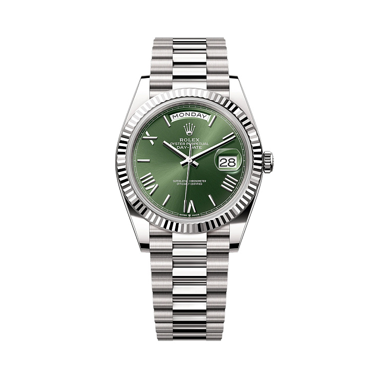 Часы Rolex  Day Date 40 Mm White Gold Olive Dial  228239