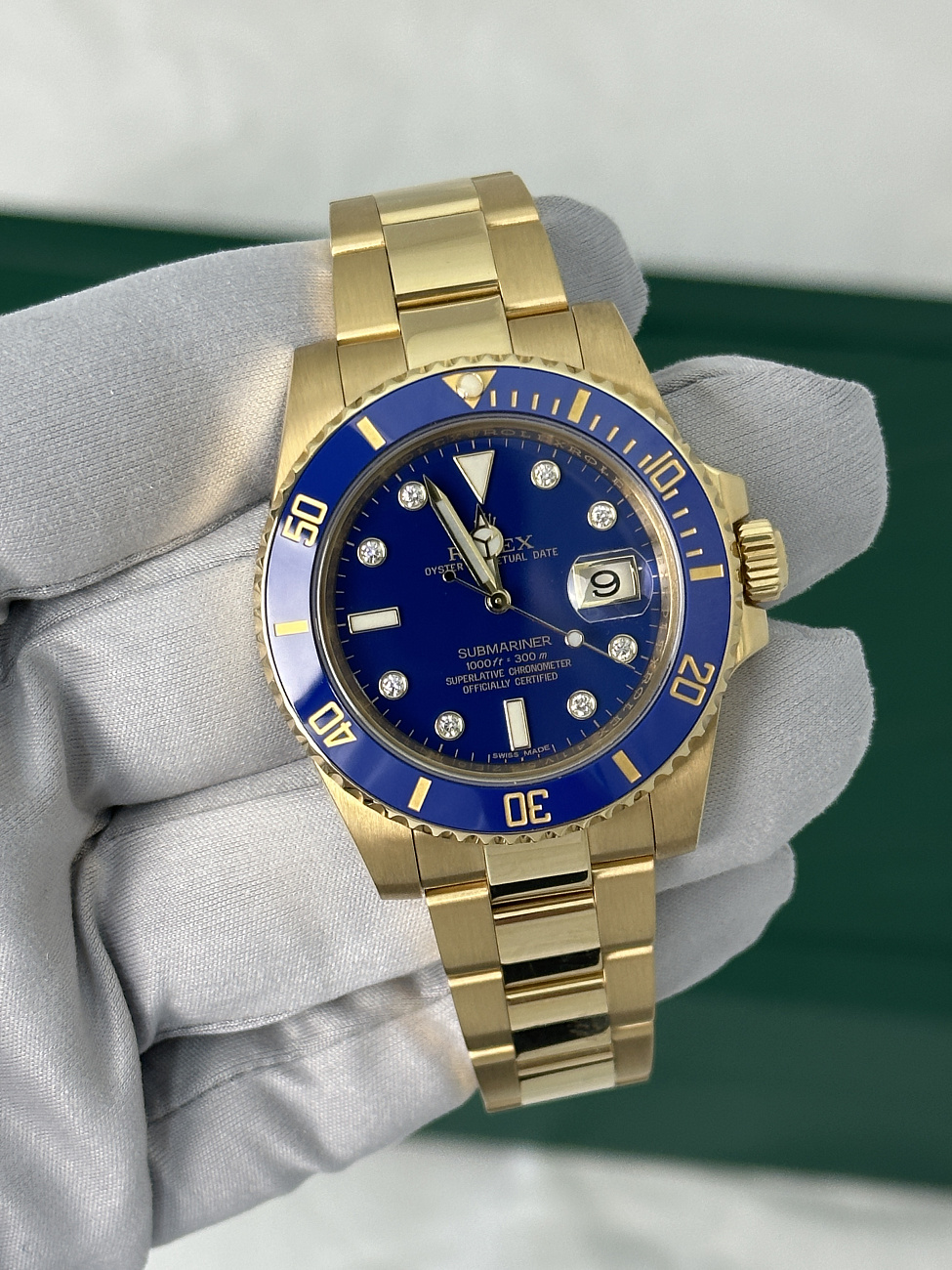 Часы Rolex  Submariner Date 40Mm Yellow Gold Ceramic Diamonds Index  116618LB