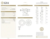 Украшение GIA  Серьги 1,03/1,03 ct. H/Si1 (3 Excellent) Round Diamonds   