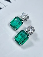 Украшение GRS GemResearch Swisslab  Серьги с изумрудами 9,20/9,46 ct. Vivid Green (Zambia)   