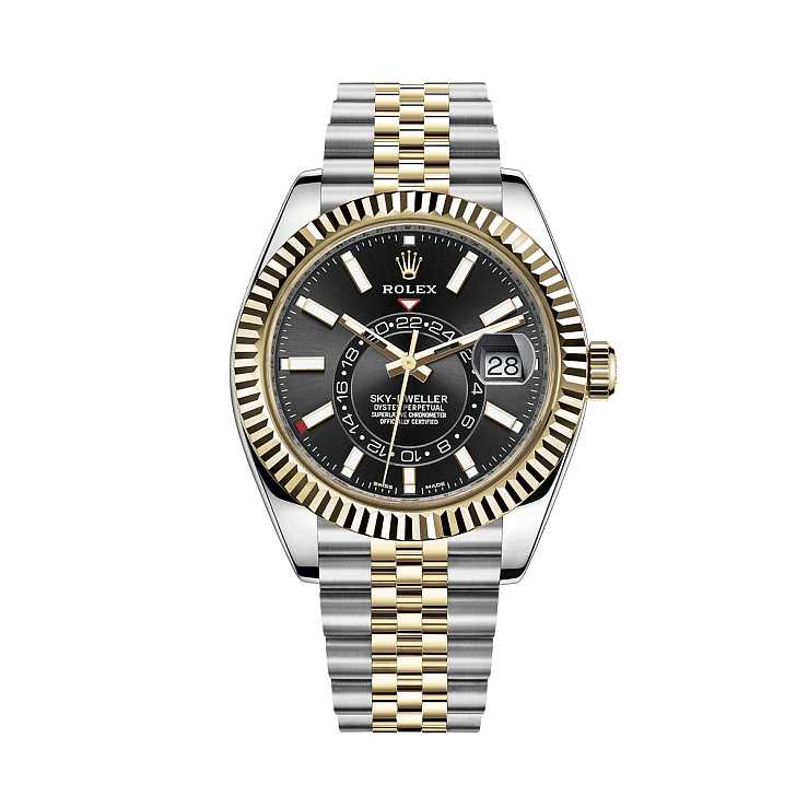Часы Rolex  Sky-Dweller 42Mm Steel And Yellow Black Dial  326933