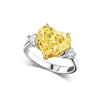 Украшение GIA  Кольцо 5,30 ct. Fancy Yellow/Si1 (Heart Diamond)   