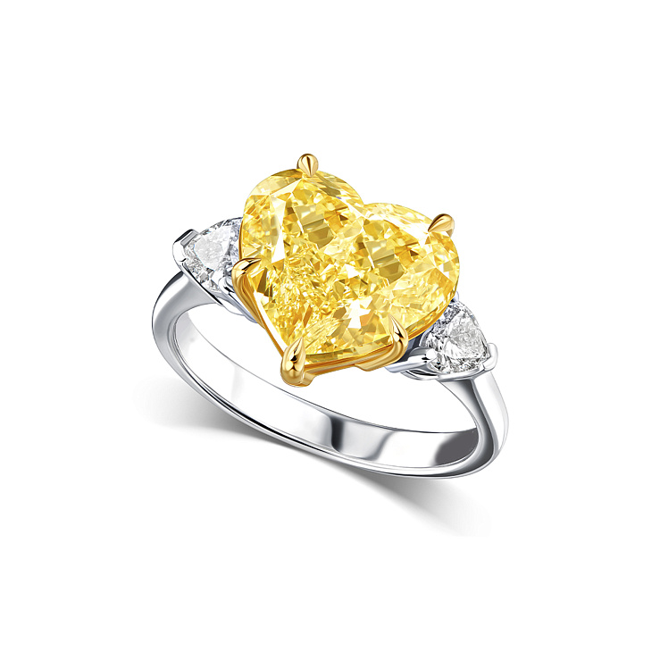 Украшение NO NAME  Кольцо 5,30 ct. Fancy Yellow/Si1 (Heart Diamond)   