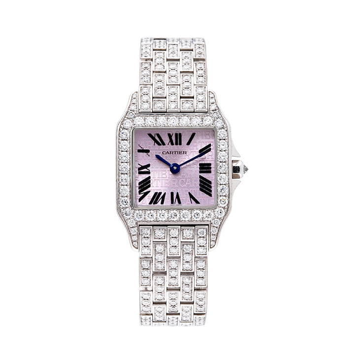 Часы Cartier  Cartier Santos Demoiselle Purple Dial Mini Ladies  W2510002