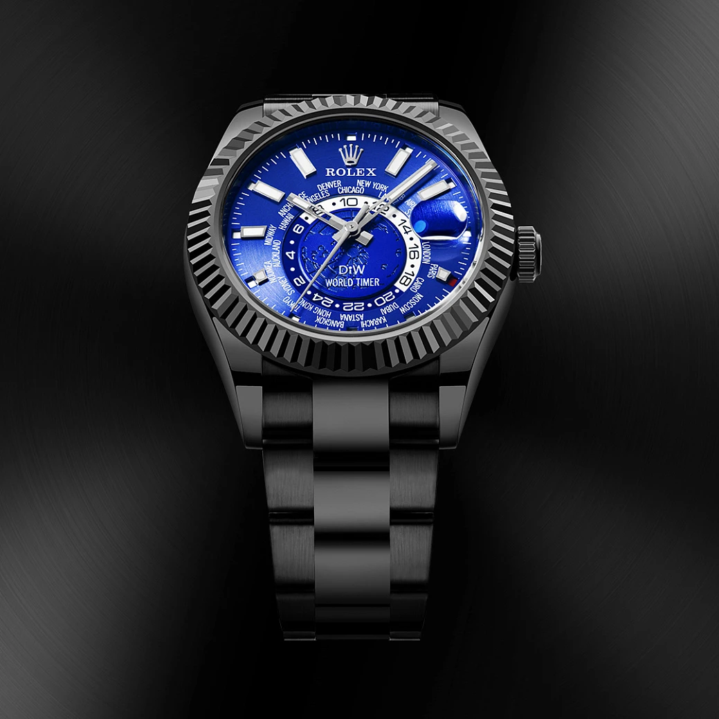 Заказать DiW  Rolex World Timer Black Dlc Blue  