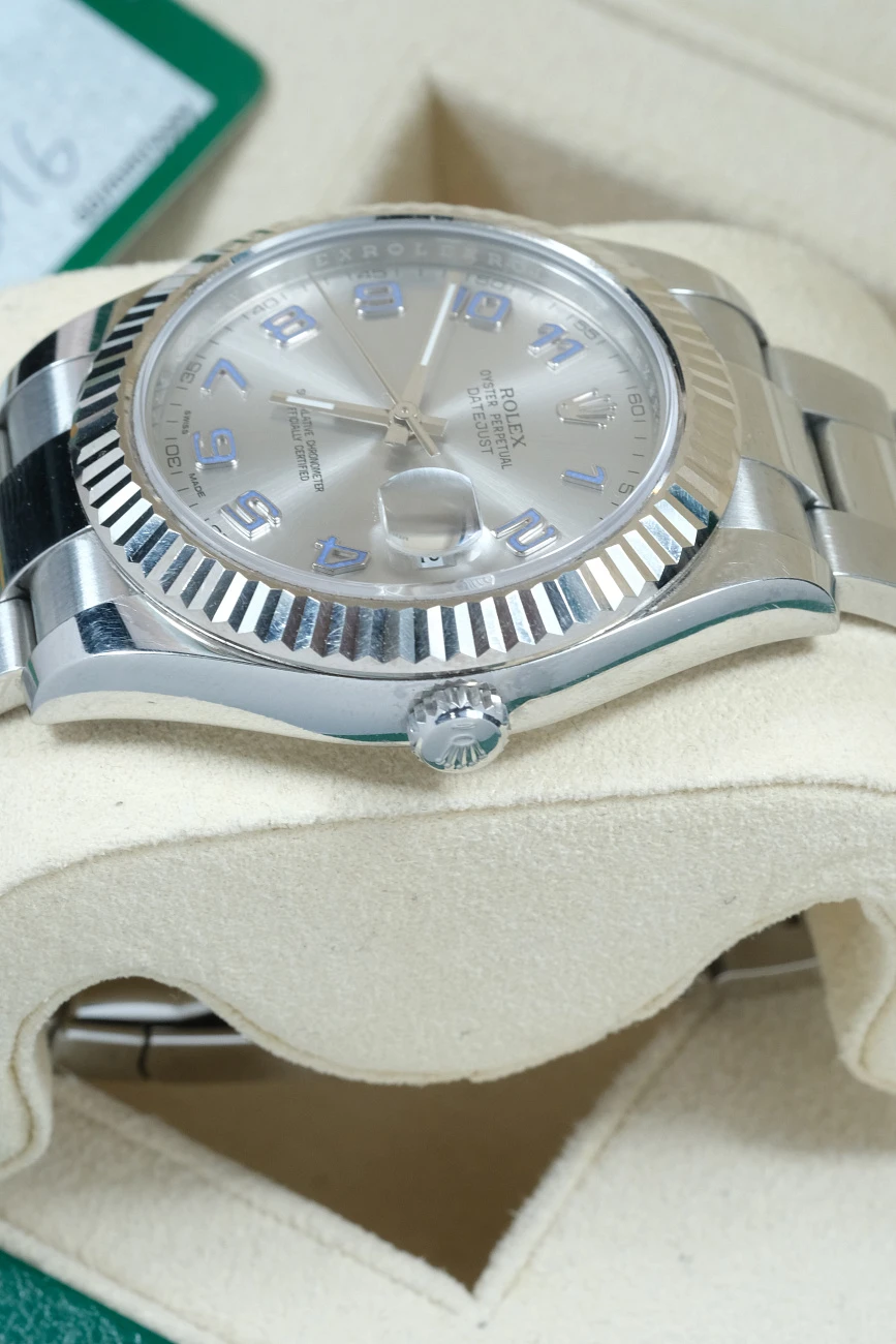 Часы Rolex  Oyster Perpetual Datejust Ii White Gold Fluted Bezel Silver Arabic Dial  116334