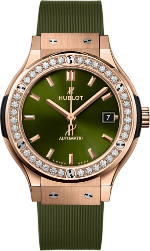 Заказать Hublot  Classic Fusion King Gold Green Diamonds  565.OX.8980.RX.1204