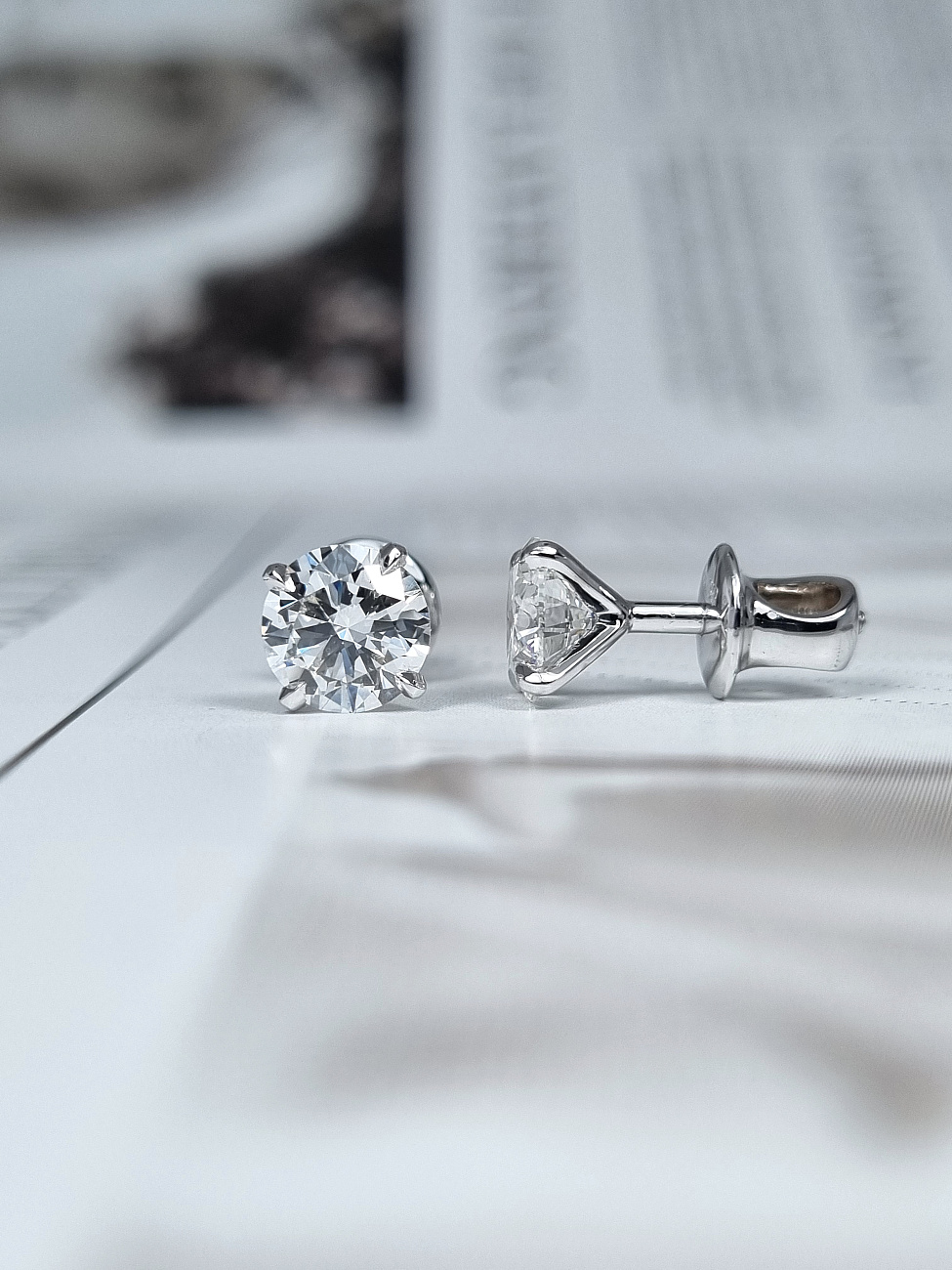 Украшение NO NAME  Серьги 1,00/1,01 ct. H/VS2 (3 Excellent)   