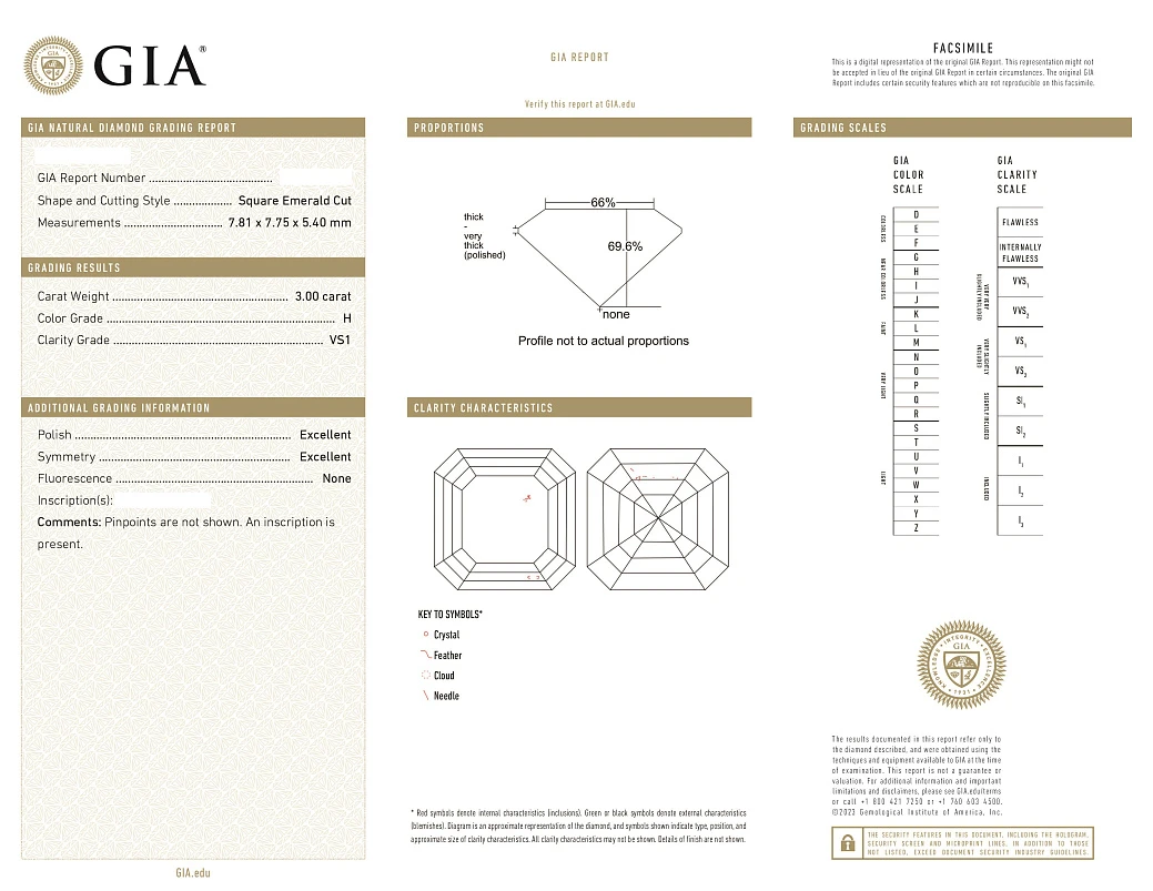 Украшение GIA  Серьги 3,00/3,00 ct. H/VS (Asscher Diamonds)   