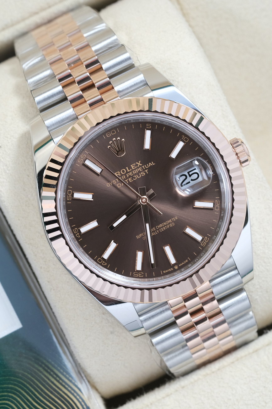 Часы Rolex  Datejust 41Mm Steel Rose Gold Chocolate Dial  126331