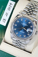 Часы Rolex  Oyster Perpetual Datejust 41Mm Blue Dial Diamond Index  126334