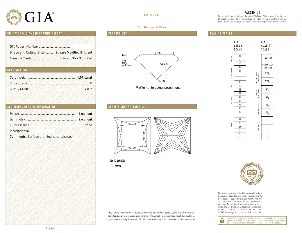 Украшение GIA  Серьги с бриллиантами 1,01/1,01 ct. G/VVS2   