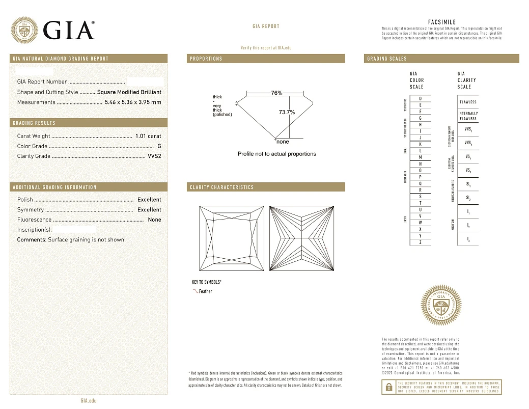 Украшение GIA  Серьги с бриллиантами 1,01/1,01 ct. G/VVS2   