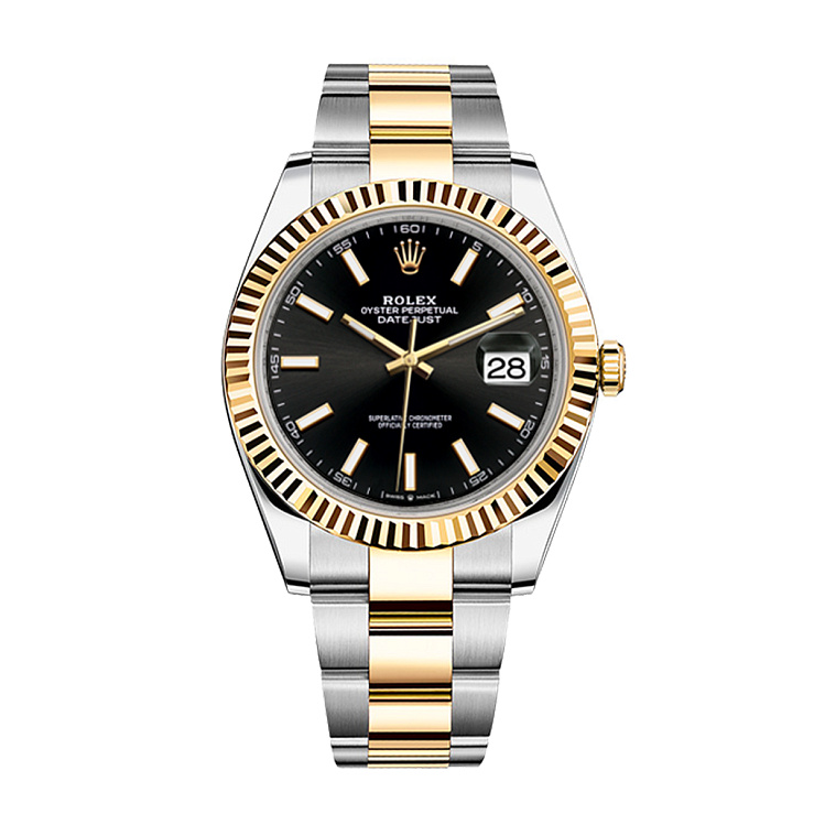 Часы Rolex  Black Index Oyster Rolex Datejust 41Mm Stainless Steel And Yellow Gold  126333