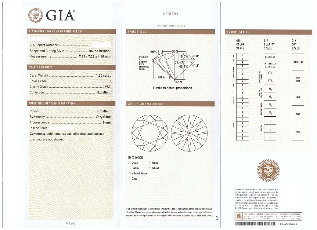 Украшение GIA  Серьги 1,50/1,51 ct. J/VS1 "Round Diamonds"   