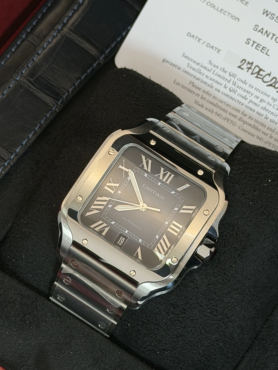 Часы Cartier  Santos De Cartier Large Blue Dial  WSSA0071