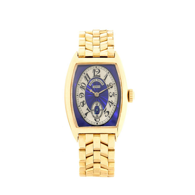 Часы Franck Muller  Cintree Curvex Yellow Gold Blue Dial  7502-S6