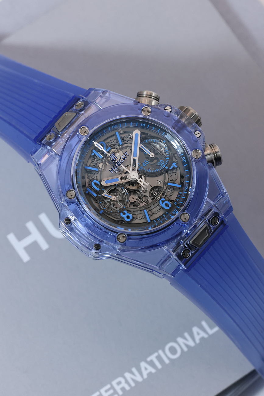 Часы Hublot  Big Bang Unico Blue Sapphire 45 mm  411.JL.4809.RT