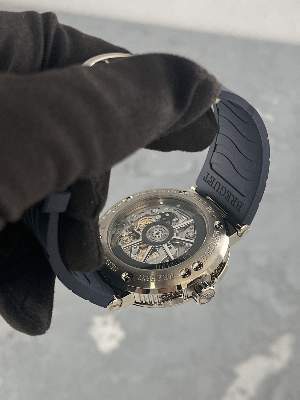 Часы Breguet  Marine Chronograph White Gold Blue Dial  5527BB/Y2/5WV