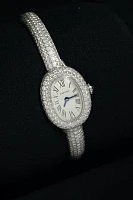 Часы Cartier  Baignoire Full Diamonds Pave Size 16 White Gold  HPI01773