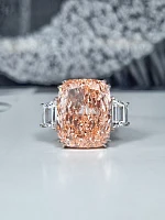 Украшение No Name  Кольцо 3,13 гр. (15,66 ct.) Fancy Vivid Pink/VS1 (Ограненный синтетический алмаз)   