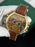 Часы De La Cour  Bi-Chrono Fidelidad Rose Gold Tobacco  