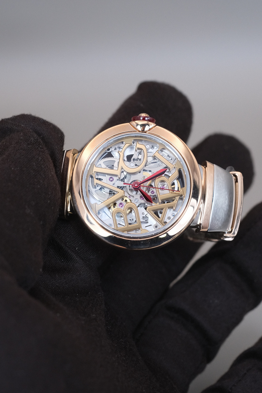 Часы Bvlgari  Lvcea Skeleton Steel And Rose Gold 33Mm  102878