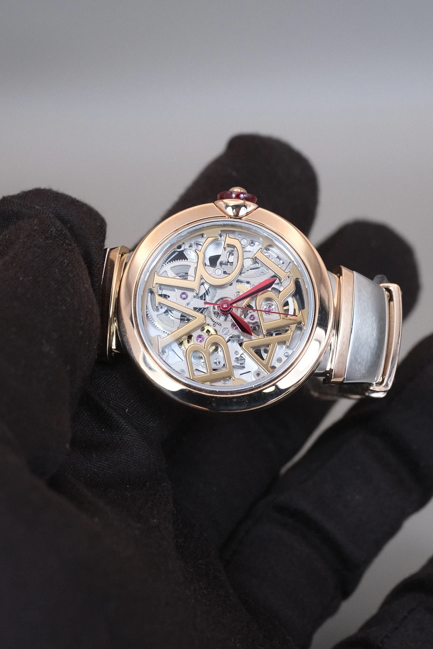 Часы Bvlgari  Lvcea Skeleton Steel And Rose Gold 33Mm  102878